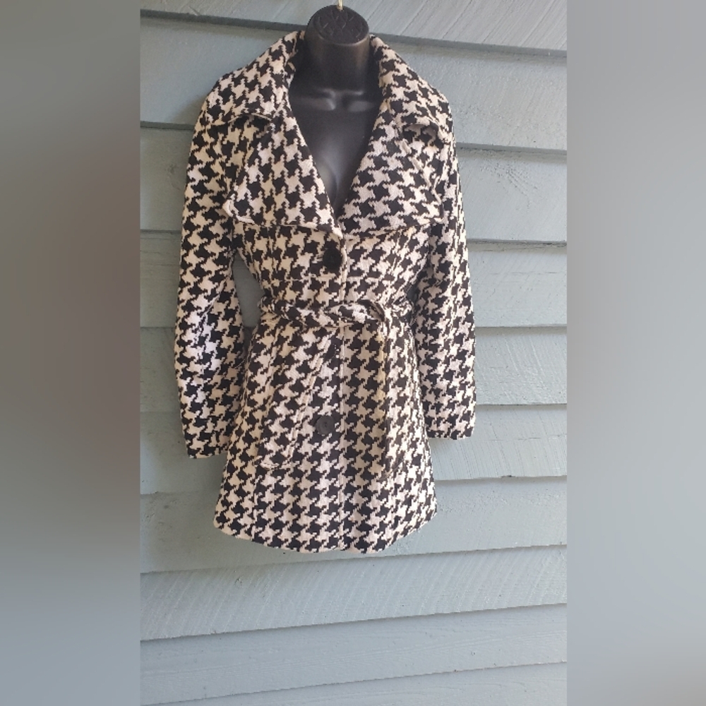 Wet Seal Houndstooth Wool Coat